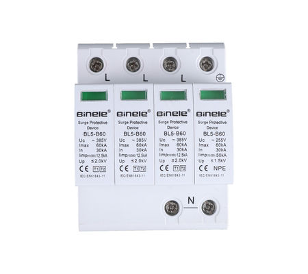 kwaliteit  BL5-B60 3P+N SPD Voltage Protection 60KA Surge Protective Device Binele Lightning Arrester fabriek